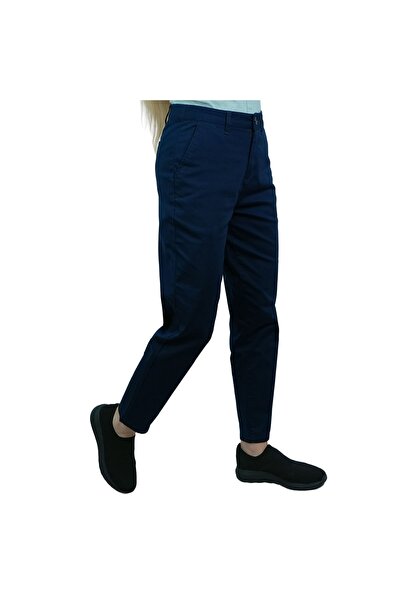 Giordano بنطلون كاكي نسائي بخصر مرتفع وقصة مستقيمة