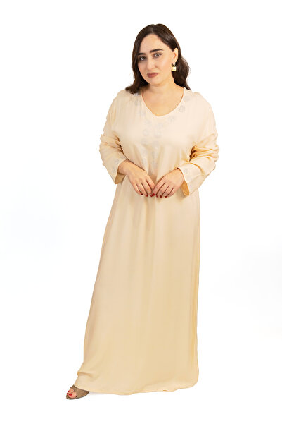 LINELLE Peach Jalabiya with Silver Stone Detailing