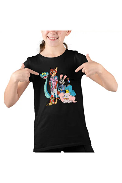 OEM Tricou Copii Fete Dumbo Zootopia Zootropolis Elefantel Sarpe