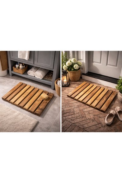 CNC WOOD STYLE Wooden Bathroom and Exterior Door Mat
