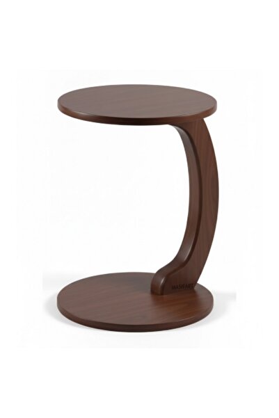 Masifart Frigidus Ceviz Yuvarlak C Servis Sehpası