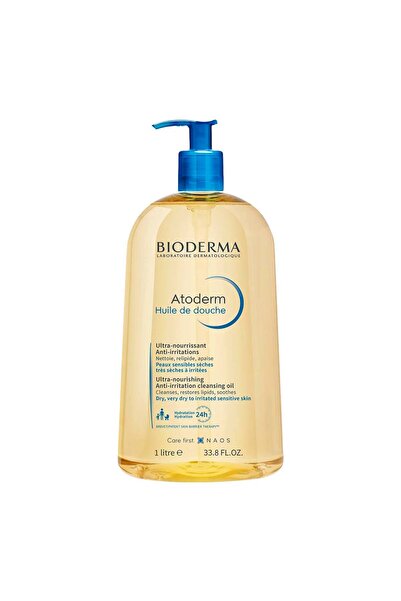 Bioderma Atoderm Huile De Douche، 1 لتر، ترطيب لمدة 24 ساعة، زيت استحمام مغذي