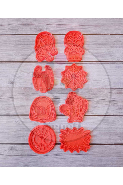 Bi'şeyler Sepeti Spider-Man Themed Cookie Mold - Cookie Cutter 8 Figures 16 P...