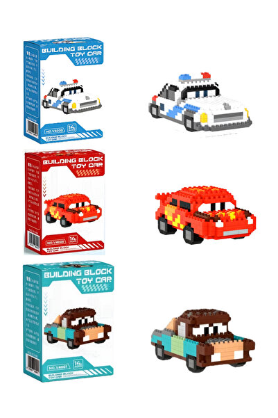 Dek Toy Store Bricks Cars Serisi 3'lü Avantaj Paketi - McQueen, Mater ve Sher...