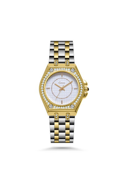 catera Women's watch with a silver and gold strap and dial