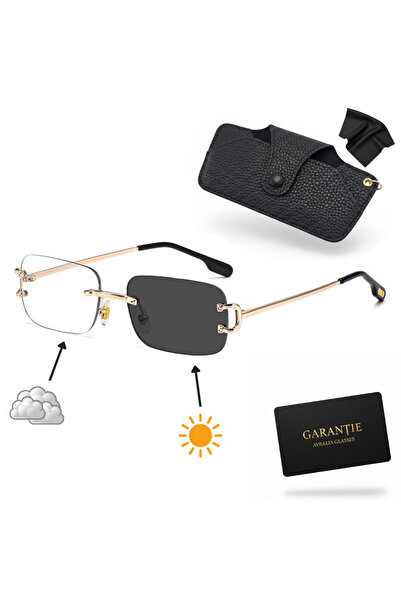 AVRALIA Sunglasses with UV400 Protection, Frameless, Metal Arms, Anti-Reflect...