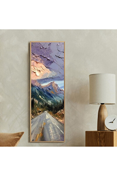 Tuba Decor Tek Parça Gerçek Ahşap dikey Panorama Çerçeveli Tablo