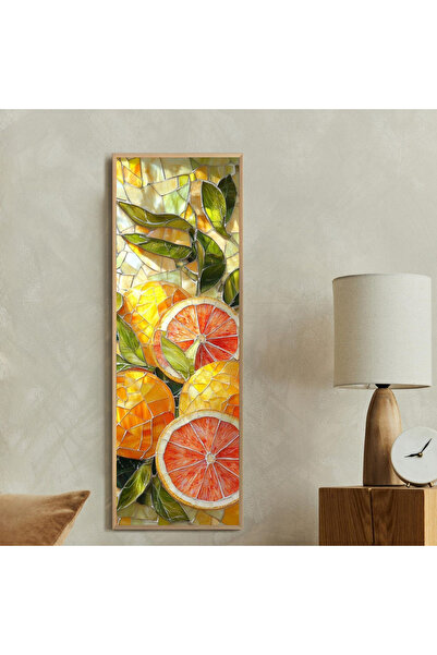 Tuba Decor Tek Parça Gerçek Ahşap dikey Panorama Çerçeveli Tablo dijital port...