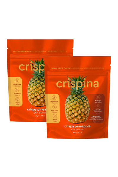 Crispina Daily أناناس مجفف بالتجميد 2×20 جرام - فواكه مجففة بالتجميد بدون إضا...