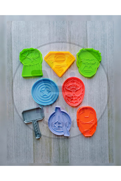 Bi'şeyler Sepeti Super Heroes Themed Cookie Mold - Cookie Cutter 8 Figures 16...