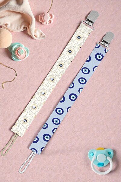 MİLLENEX Minik Koruyucu Bebek Emzik Askısı Emzik Zinciri 2 Li Set Klipsli Emz...