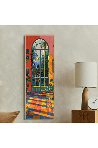 Tuba Decor Tek Parça Gerçek Ahşap dikey Panorama Çerçeveli Tablo