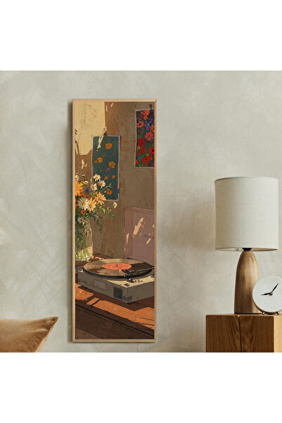 Tuba Decor Tek Parça Gerçek Ahşap dikey Panorama Çerçeveli Tablo vintage odam