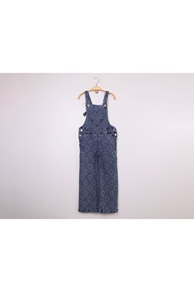 Bilge Trend Κοριτσίστικη τζιν σαλοπέτα με στάμπα καρδιάς