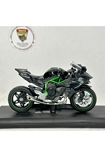 MotoGarage Kawasaki H2R 1:18 Diecast Model Motosiklet – Standlı, Metal Gövde, Koleksiyonluk & Hediyelik
