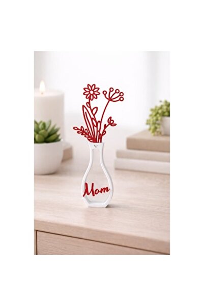 OEM Decorative vase with 3D printed flowers "Mom" - Elegant gift for mom, mod...