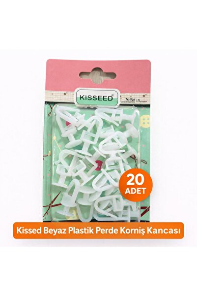Luna Nueva Beyaz Plastik Perde Korniş Kancası 20 Adet – Perde Düğmesi | Perde...