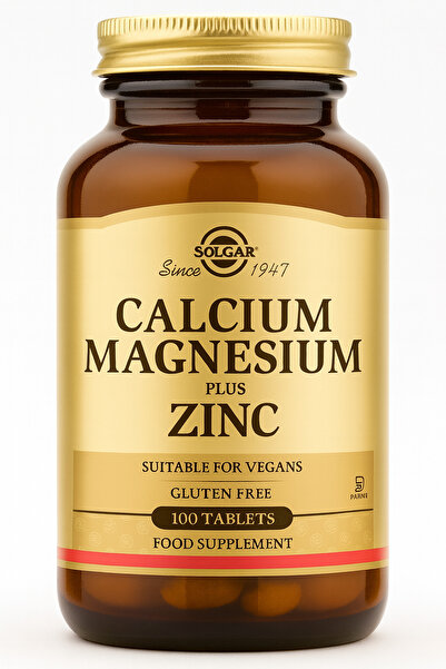 Solgar الكالسيوم والمغنيسيوم بالإضافة إلى الزنك 100 قرص