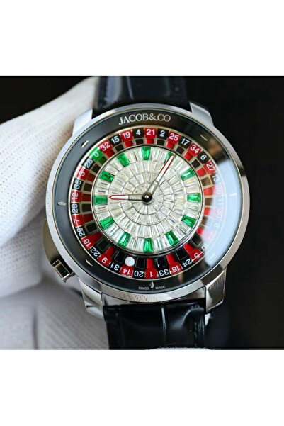 G Sport POLO Jacoob Casino Dönen Rulet Otomatik Mekanizma Haki Deri Kordon(Öz...