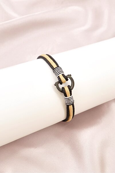 Cerruti 1881 Men Fashion CIAGB002104 Top Gun Bracelet, Black/Beige