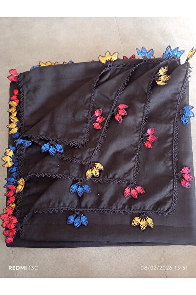 Cenk İğne oyalı siyah yazma