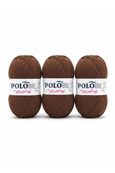 Polosu My Kristal Lif El Örgü İpi No:174 KAHVERENGİ (3'lü Avantaj Paket)