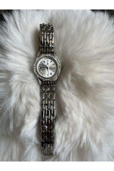 SPOLO GÜMÜŞ RENK ZİRKON TAŞLI KOL SAATİ