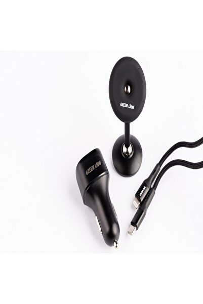 Green Lion حامل سيارة مغناطيسي 3 في 1 / شاحن سيارة 20 واط PD-QC / كابل USB-C ...