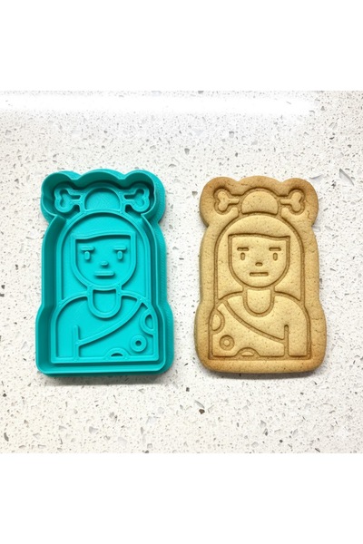 Craftelle Bone Buckle Cavewoman Cookie Mold and Stamp Set |   Stone Age Girl ...