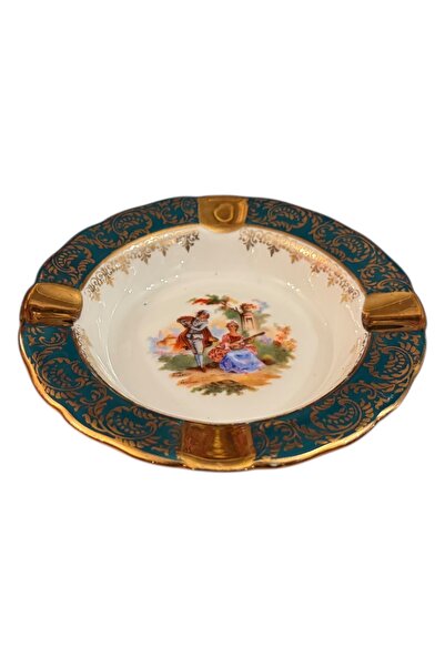 tayfuntufan antika koleksiyon French Limoges Porcelain Ashtray Ashtray - 11 c...