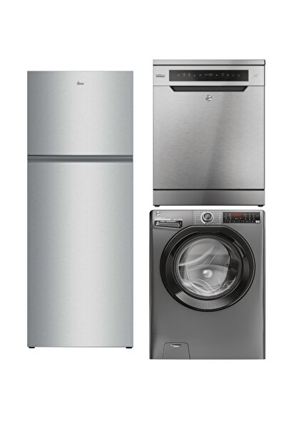 Hoover 3'LÜ BEYAZ EŞYA SETİ İNOX (HODQ4T718EX-H3WPS2106TBR6-17 -HF 6C7F0X-17)