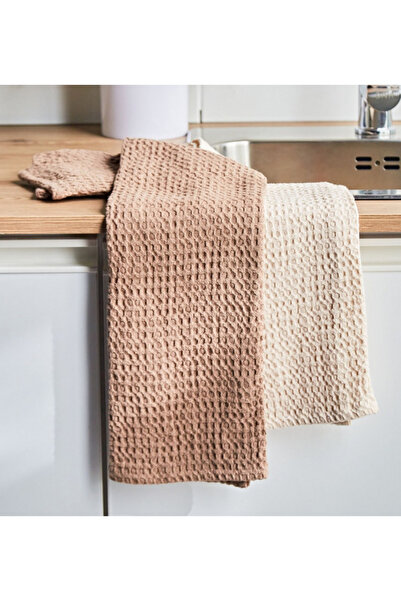 Generic Washed Waffle 2-Piece Kitchen Towel Set - 65 x 45 cm