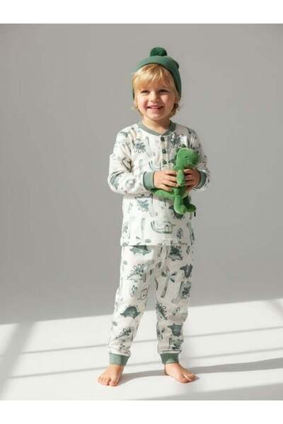 Zekids Dečački set od Pamuk delova safari pidžame sa kopčama
