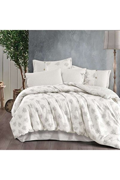 Alhabib bedding مفرش صيفي مزدوج قطن رصاصي فاتح برسومات الزهور يناسب سرير مقاس...