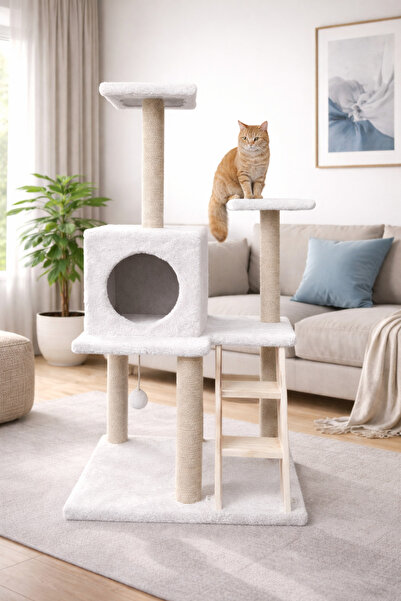 Catoys Merdivenli Tırmalama Ve Oyun Evi (beyaz)