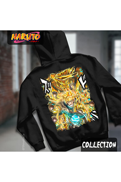 SHINOBIX Naruto Anime Naruto Six Paths Sage Printed Oversize Hooded Hoodie