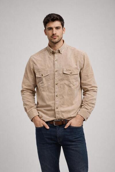 Anelli Pamuk Kadife Fitilli Gömlek