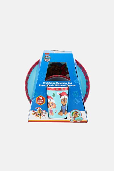 Danawares 3 Pcs Nickelodeon Paw Patrol Christmas Melamine Set, Multicolor