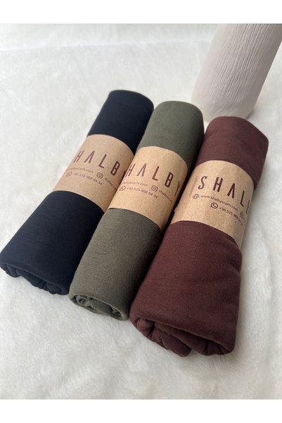 shalby Tesettür bumbac moale șal (SET DE 3) Material din jerseu