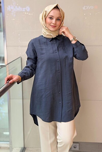 Mahal Casual Single Pocket Shirt with Short Front and Long Back