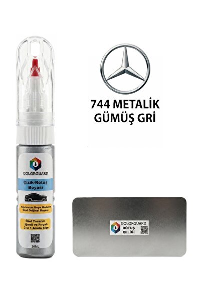 COLORGUARD Mercedes-Benz 744 Metalik Gümüş Gri İğneli ve Fırçalı Rötuş Boyası...