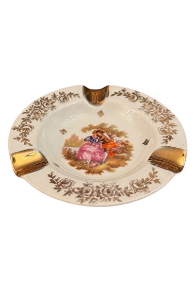 tayfuntufan antika koleksiyon French Limoges Porcelain Ashtray Ashtray - 10.5...