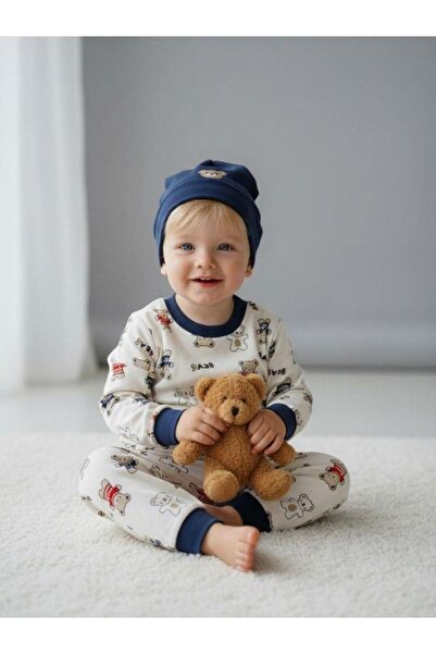 Zekids Σετ βαμβακερών πιτζαμών με σχέδιο αρκουδάκι για αγόρια (6-9 μηνών, ηλι...