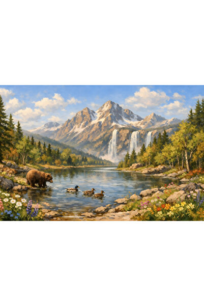 VeliumCraft Tablou Canvas Cabana ideala 69, 80 x 50 cm, natura, peisaj, stil ...