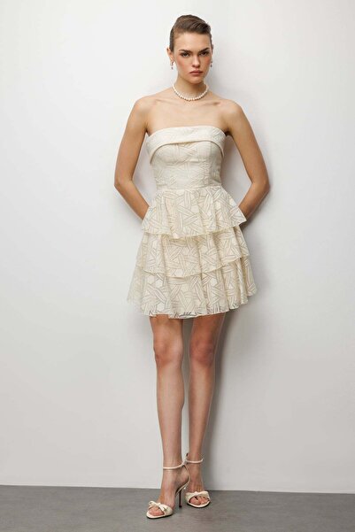 Ekol Спідниця з складками Міні-сукня без бретелей