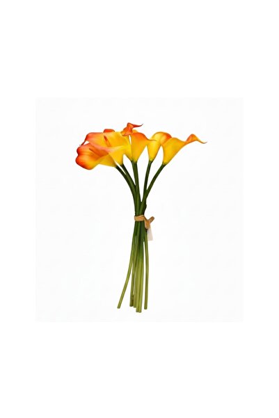 i love home glass Islak Dokulu Yapay Gala - Turuncu 34 cm