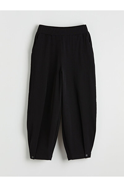 LC Waikiki LCW VisionSiyah Beli Lastikli Dokulu Kadın Pantolon