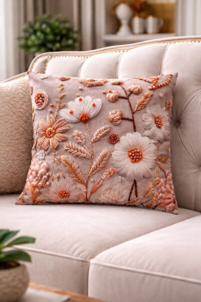 Gizo Home غطاء وسادة مزخرف بنمط التطريز البوهيمي المطبوع رقميًا بتقنية 5D، قط...