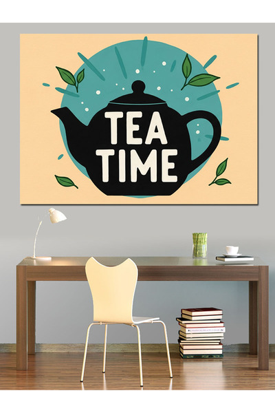 Artmeg Çay Zamanı Canvas decorativ cu design vintage - Masă din lemn MDF