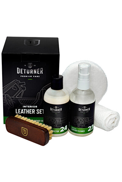Deturner Leather Set – Kit Profesional Curățare și Protecție Piele Auto, Fini...